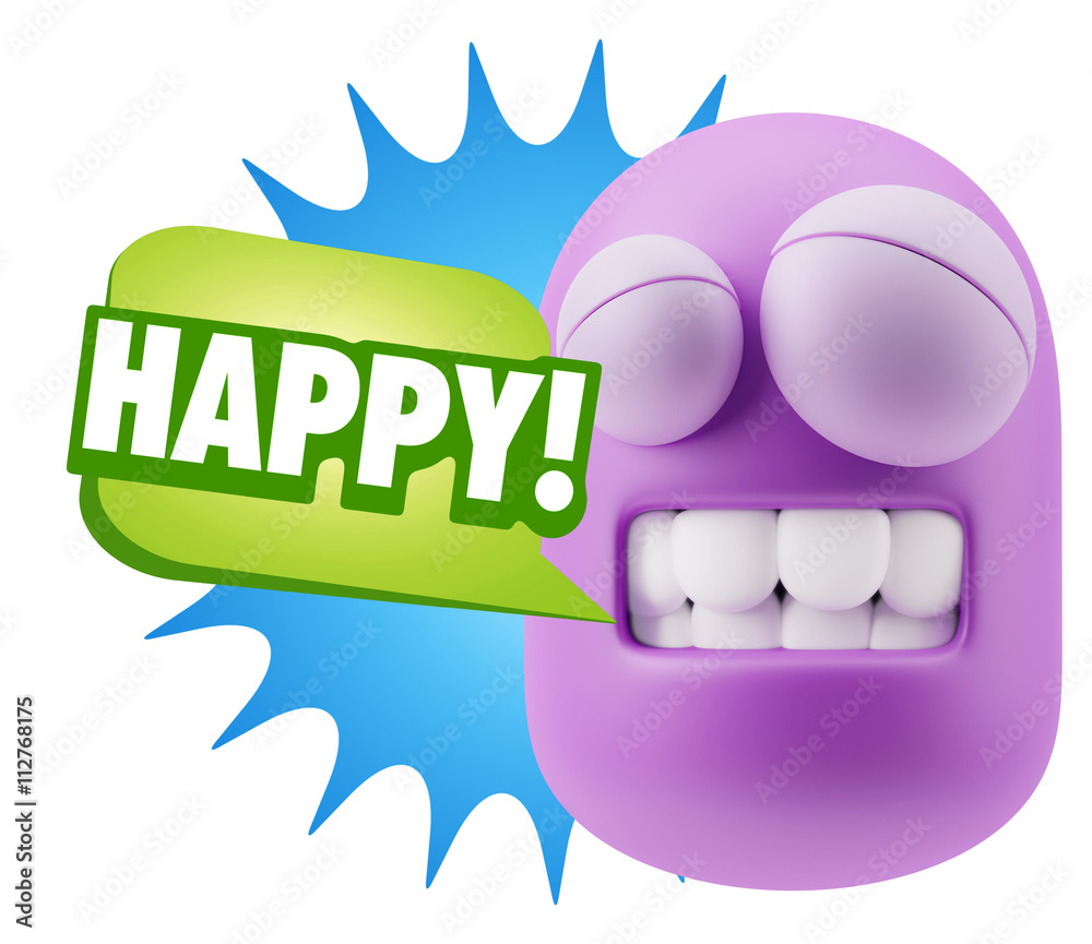 3d Rendering Smile Character Emoticon Expression saying Happy wi 3d Rendering Smile Character Emoticon Expression saying Happy wi