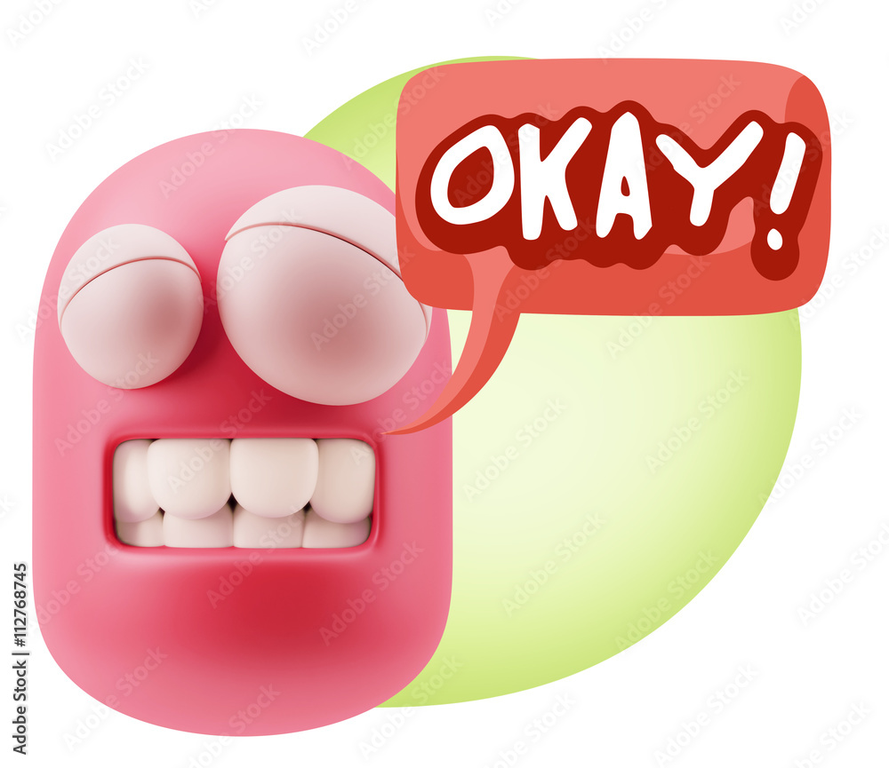 3d Illustration Laughing Character Emoji Expression saying Okay 3d Illustration Laughing Character Emoji Expression saying Okay