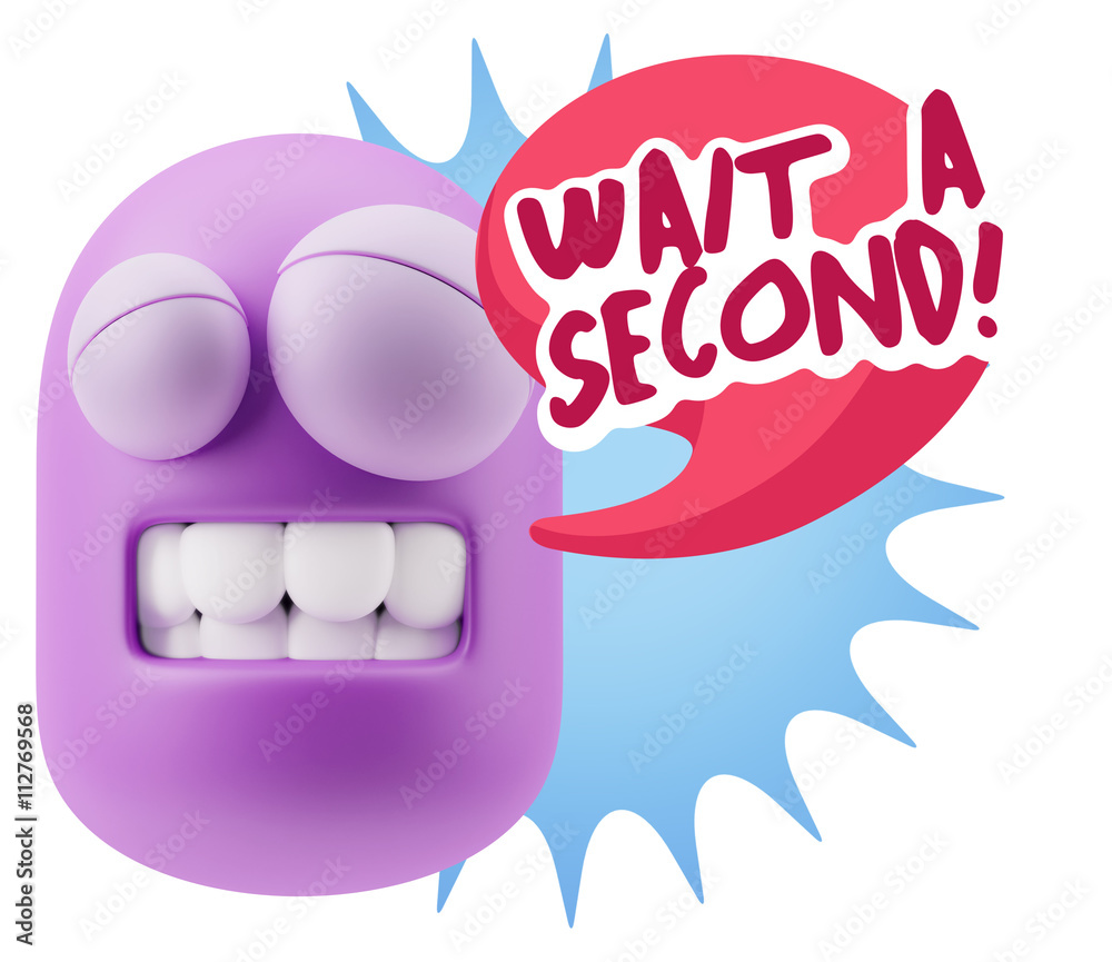 3d Illustration Laughing Character Emoji Expression saying Wait 3d Illustration Laughing Character Emoji Expression saying Wait