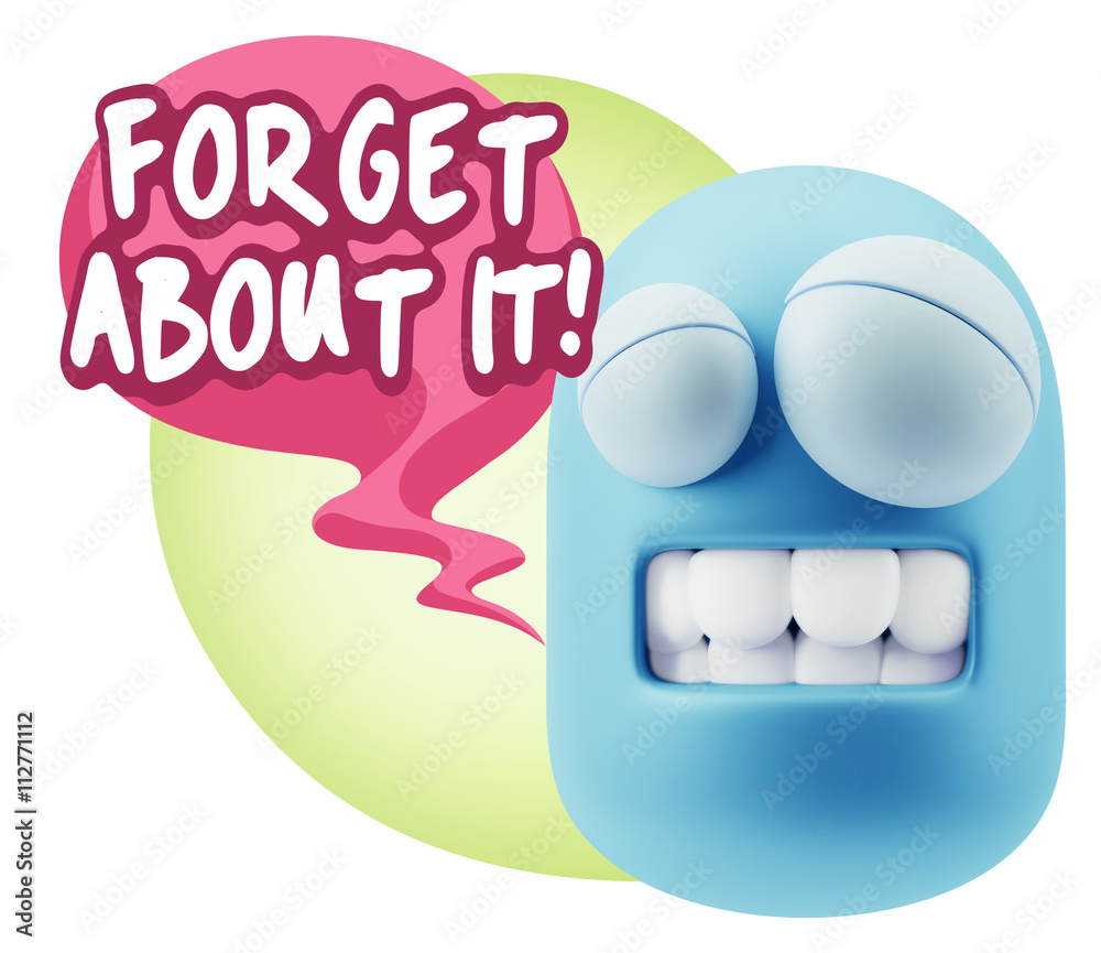 3d Rendering Smile Character Emoticon Expression saying Forget A 3d Rendering Smile Character Emoticon Expression saying Forget A