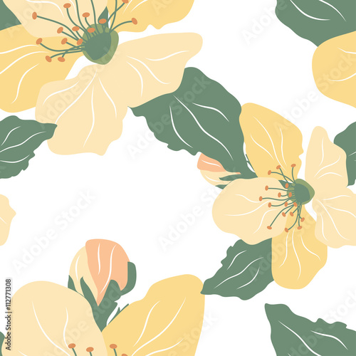 Fototapeta Naklejka Na Ścianę i Meble -  Floral seamless pattern.Vector textile print.Colorful textile texture