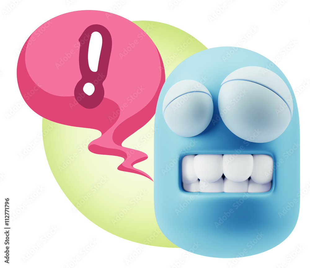3d Rendering Smile Character Emoticon Expression saying ! with C 3d Rendering Smile Character Emoticon Expression saying ! with C