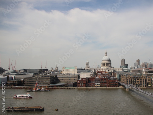 London View with River Thames and City Background