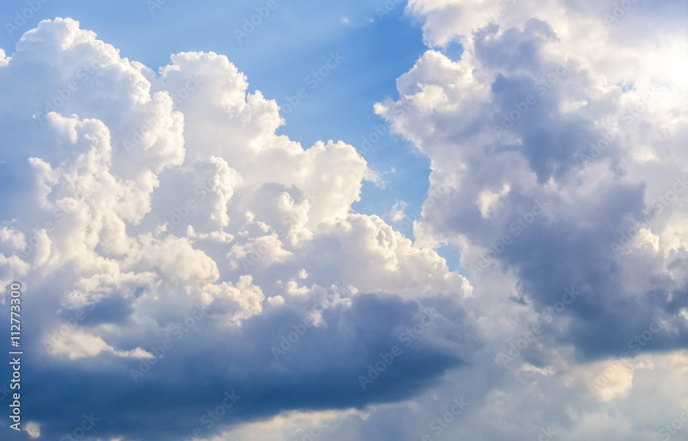 Beautiful fluffy clouds on a blue sky Beautiful fluffy clouds on a blue sky