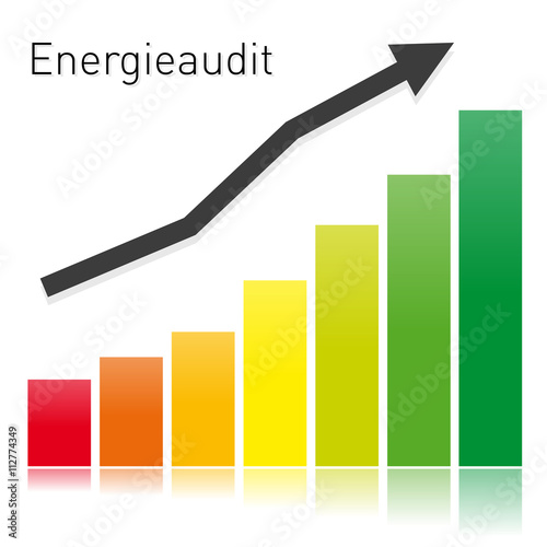 Grafik Energieaudit als Diagramm zeigt Businesserfolg 
