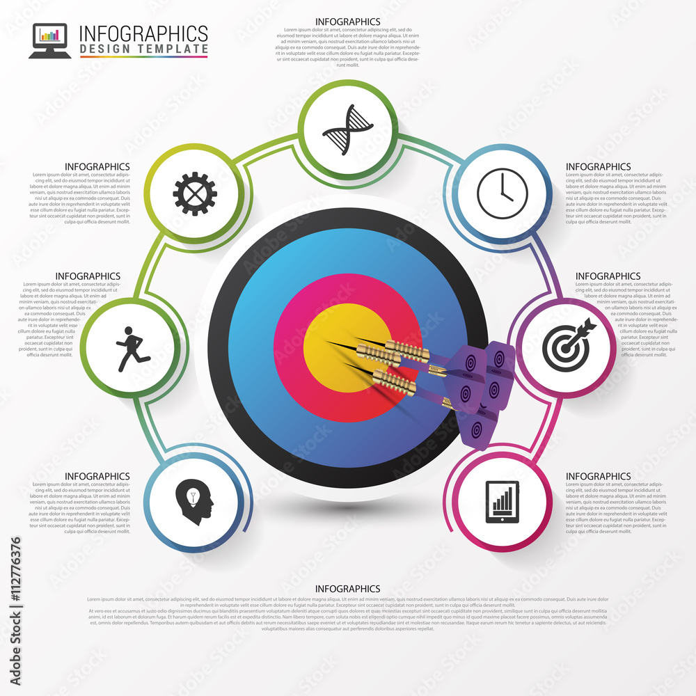Business target marketing concept. Infographics template. Vector Stock ...