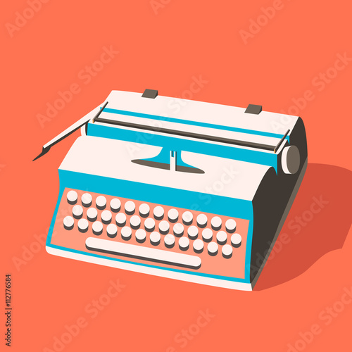 Vintage typewriter. Vector illustration. Isolated background