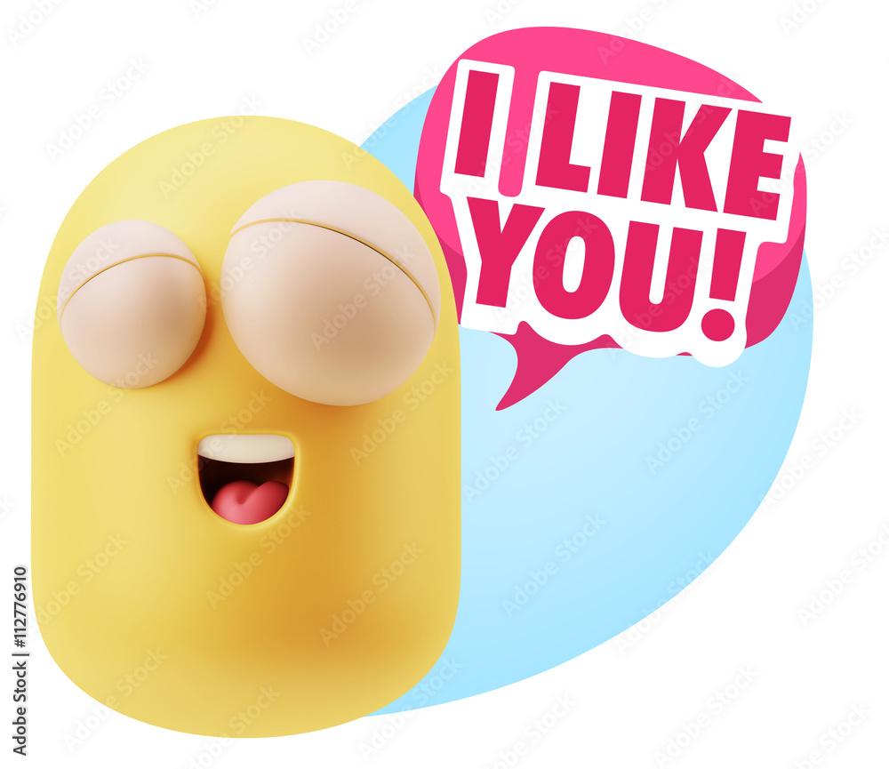 3d Illustration Laughing Character Emoji Expression saying I Lik 3d Illustration Laughing Character Emoji Expression saying I Lik