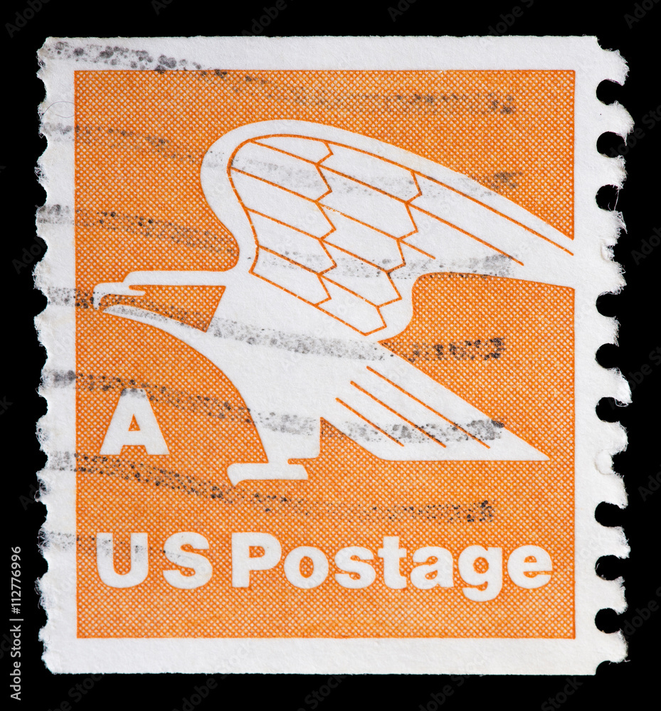 United States used postage stamp showing stylized eagle Domestic Mail Stock  Photo | Adobe Stock