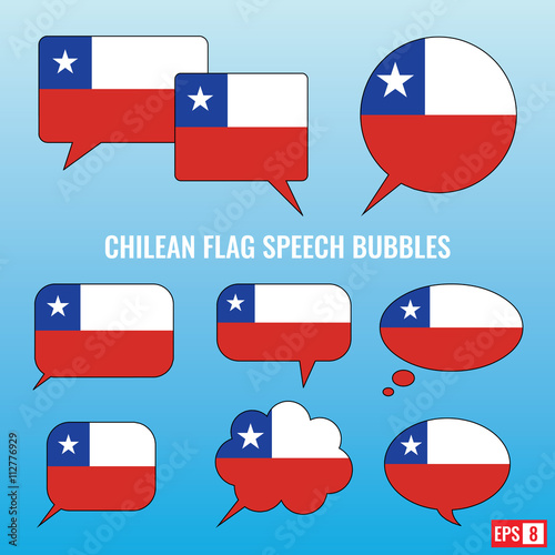 Chilean Flag Speech Bubbles
