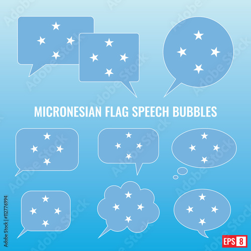 Micronesian Flag Speech Bubbles