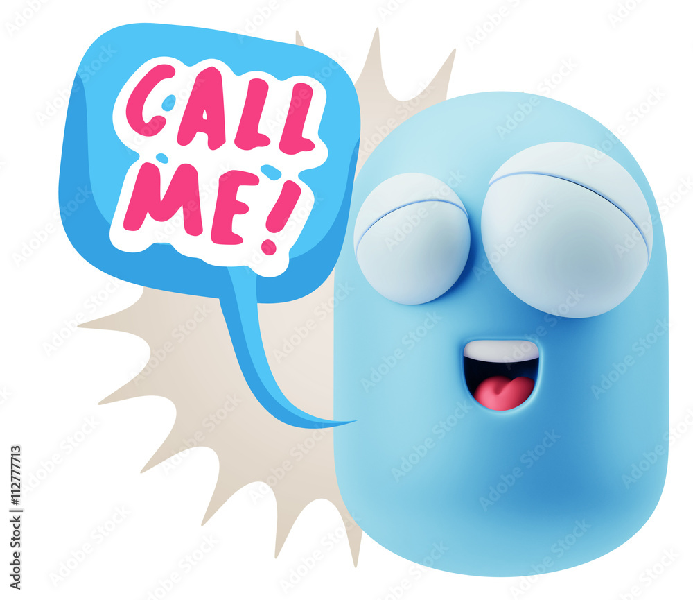3d Illustration Laughing Character Emoji Expression saying Call 3d Illustration Laughing Character Emoji Expression saying Call
