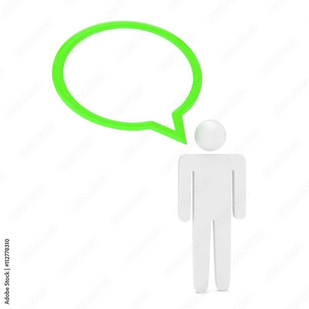 3d man with talk bubbles isolated over a white background. 3d rendering. 3d man with talk bubbles isolated over a white background. 3d rendering.