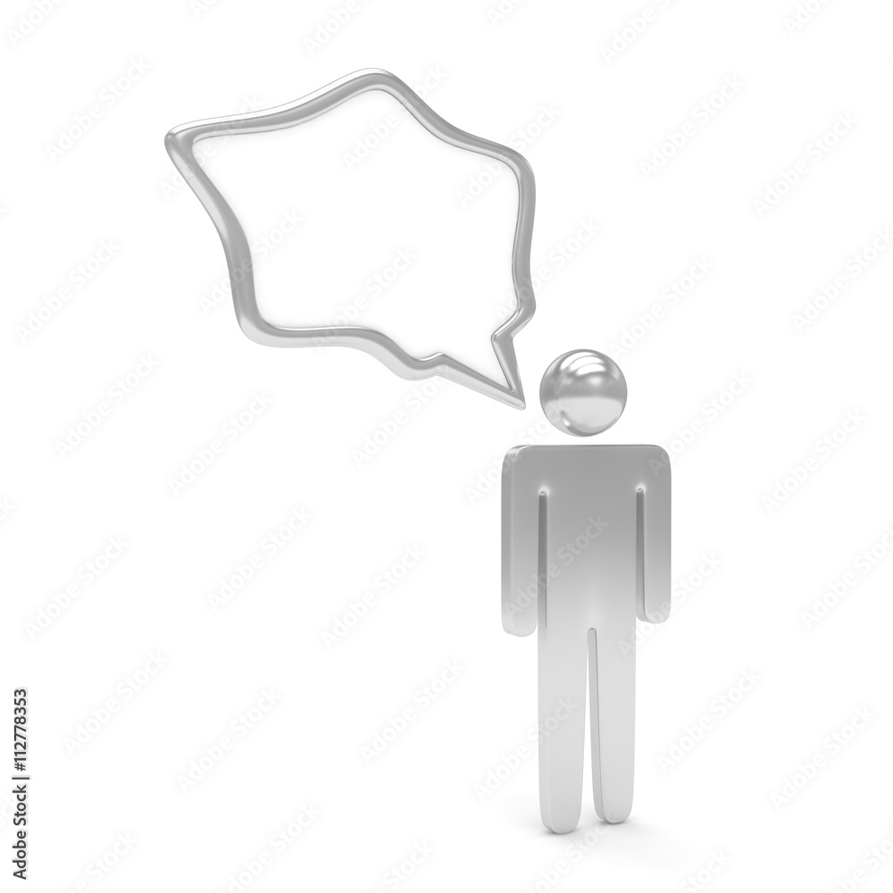 3d man with talk bubbles isolated over a white background. 3d rendering. 3d man with talk bubbles isolated over a white background. 3d rendering.