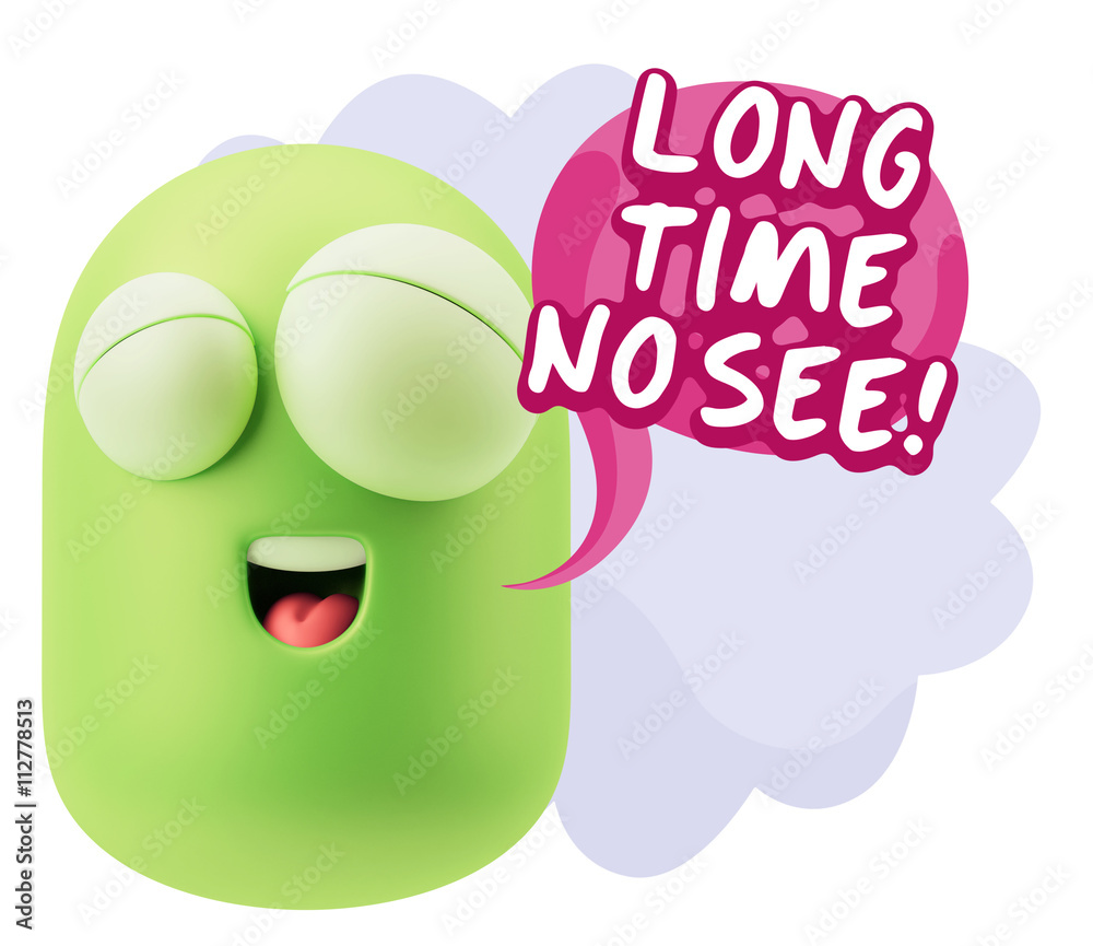 Obraz premium 3d Illustration Laughing Character Emoji Expression saying Long