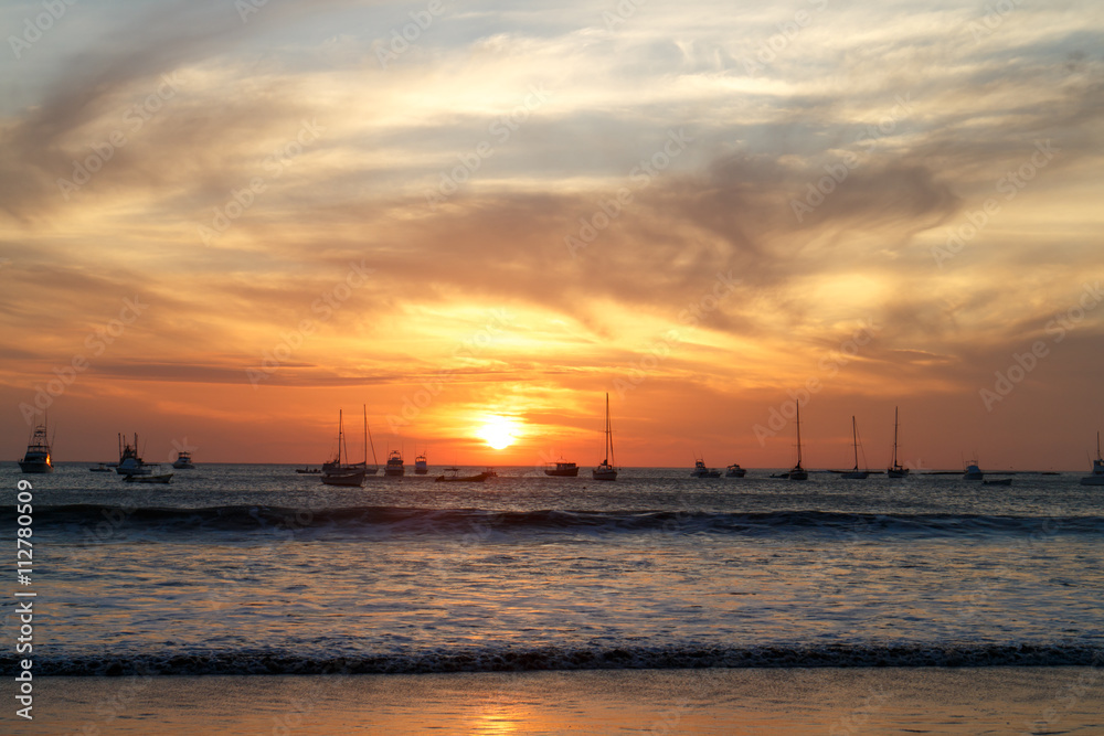 san juan del sur beach during sunset