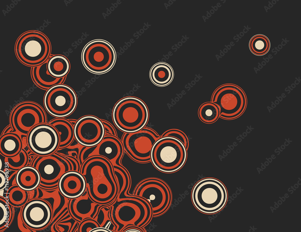 Fototapeta premium Vector abstract background. Illustration of abstract colored circles. Background design for banner, poster, flyer. Colorful curved lines and circles.
