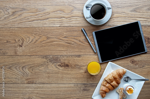 Business breakfast background