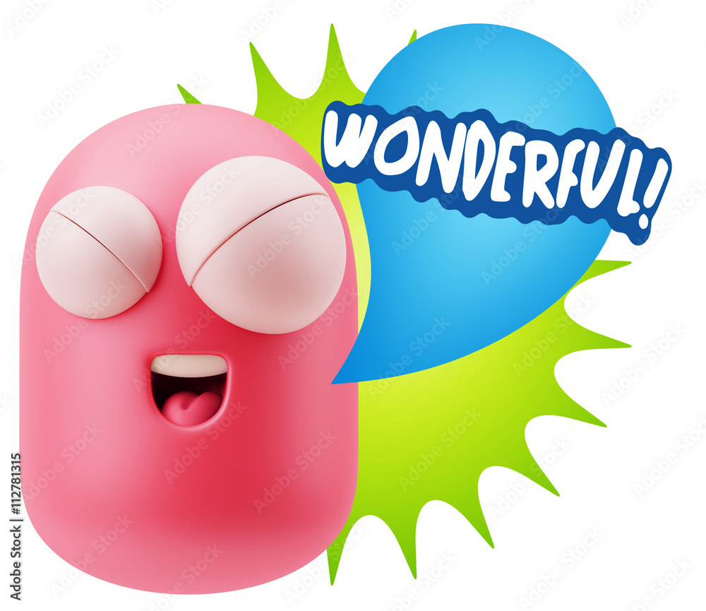 3d Rendering Smile Character Emoticon Expression saying Wonderfu 3d Rendering Smile Character Emoticon Expression saying Wonderfu
