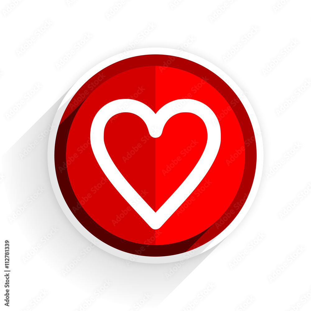 heart icon, red circle flat design internet button, web and mobile app illustration heart icon, red circle flat design internet button, web and mobile app illustration