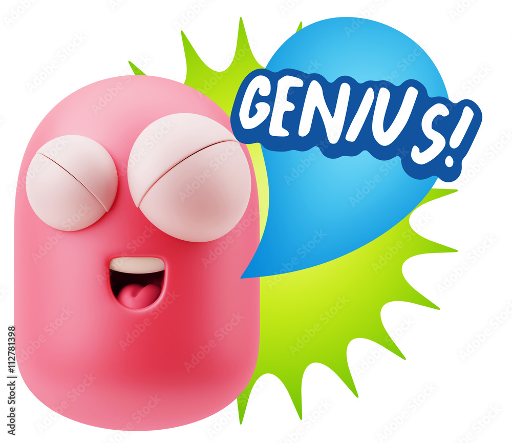 3d Illustration Laughing Character Emoji Expression saying Geniu 3d Illustration Laughing Character Emoji Expression saying Geniu
