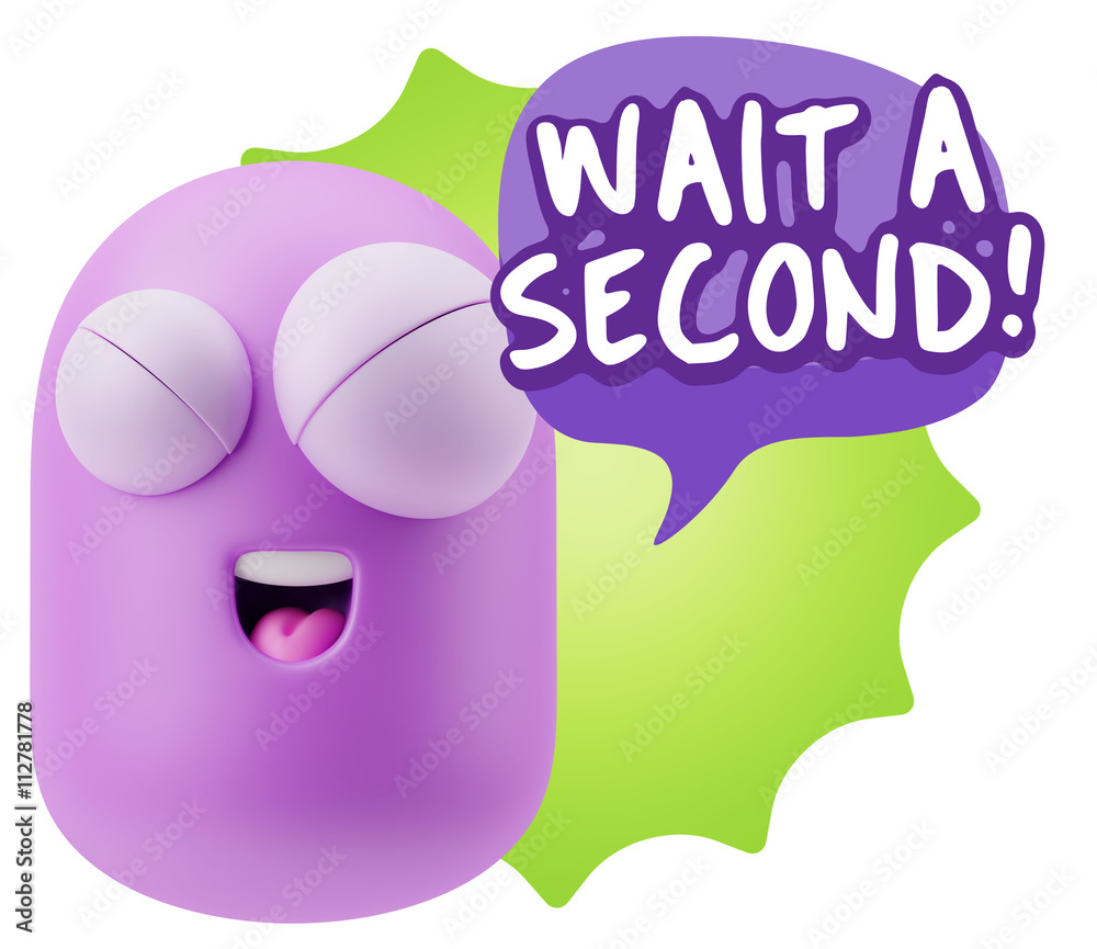 3d Illustration Laughing Character Emoji Expression saying Wait 3d Illustration Laughing Character Emoji Expression saying Wait