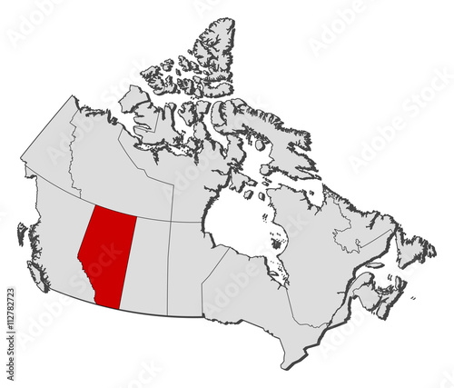 Map - Canada, Alberta