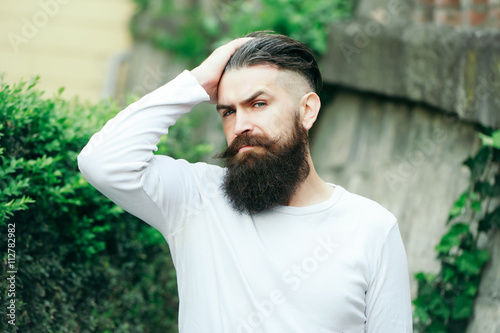 Stylish bearded man outdoor