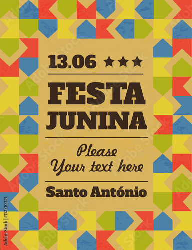 Festa Junina illustration - traditional Brazil June festival party. Vector illustration. Latin American holiday.