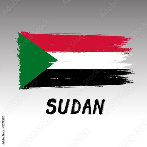 Flag Of Sudan  - Grunge