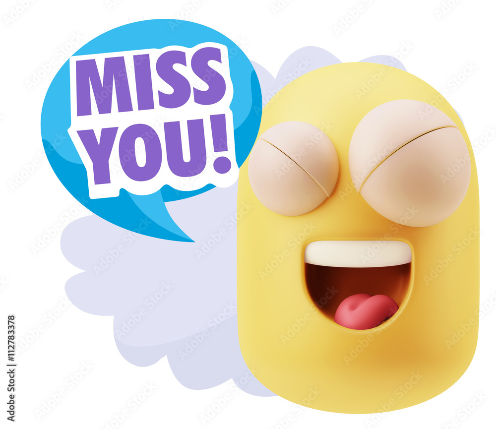 3d Illustration Laughing Character Emoji Expression saying Miss