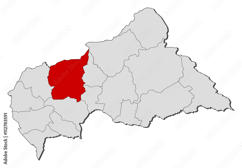 Obraz premium Map - Central African Republic, Ouham