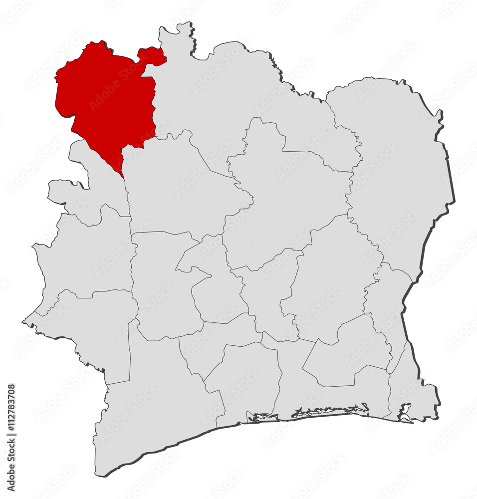 Map - Ivory Coast, Denguélé