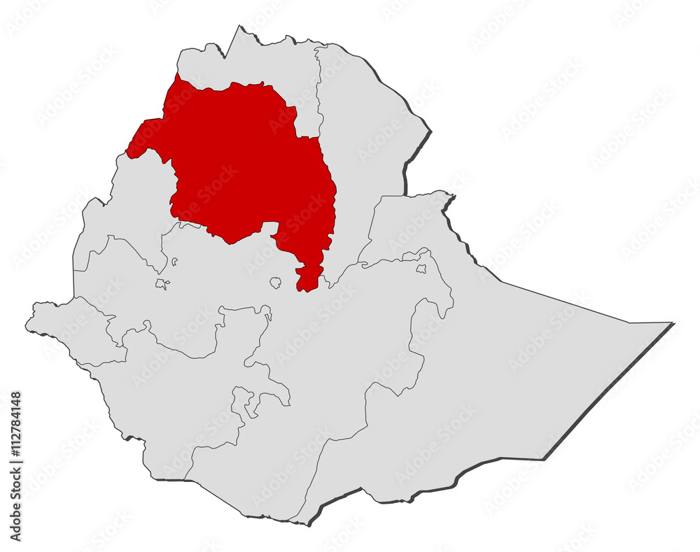 Map - Ethiopia, Amhara