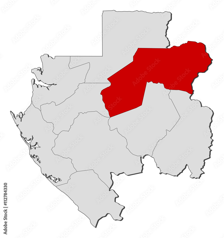 Obraz premium Map - Gabon, Ogooué-Ivindo
