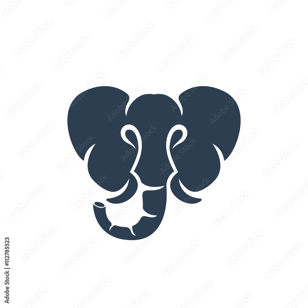 Elephant logo on white background - stock vector Elephant logo on white background - stock vector