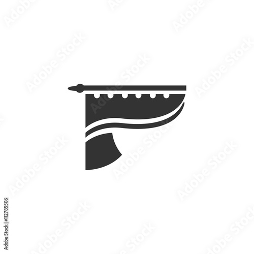 Curtains Icon. Vector logo on white background