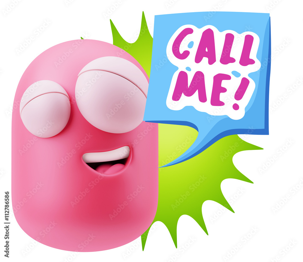 3d Illustration Laughing Character Emoji Expression saying Call 3d Illustration Laughing Character Emoji Expression saying Call