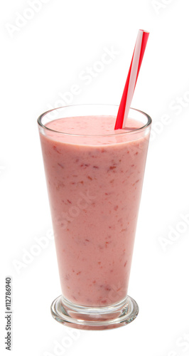 strawberry smoothie isolated on white