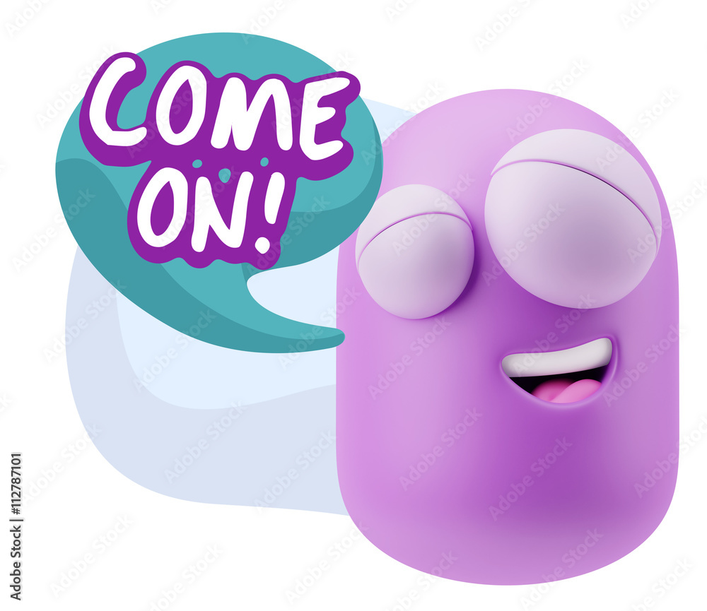 3d Illustration Laughing Character Emoji Expression saying Come 3d Illustration Laughing Character Emoji Expression saying Come