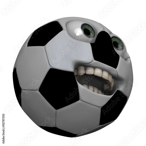 Smiling Football   lachender Fu  ball 3D rendering