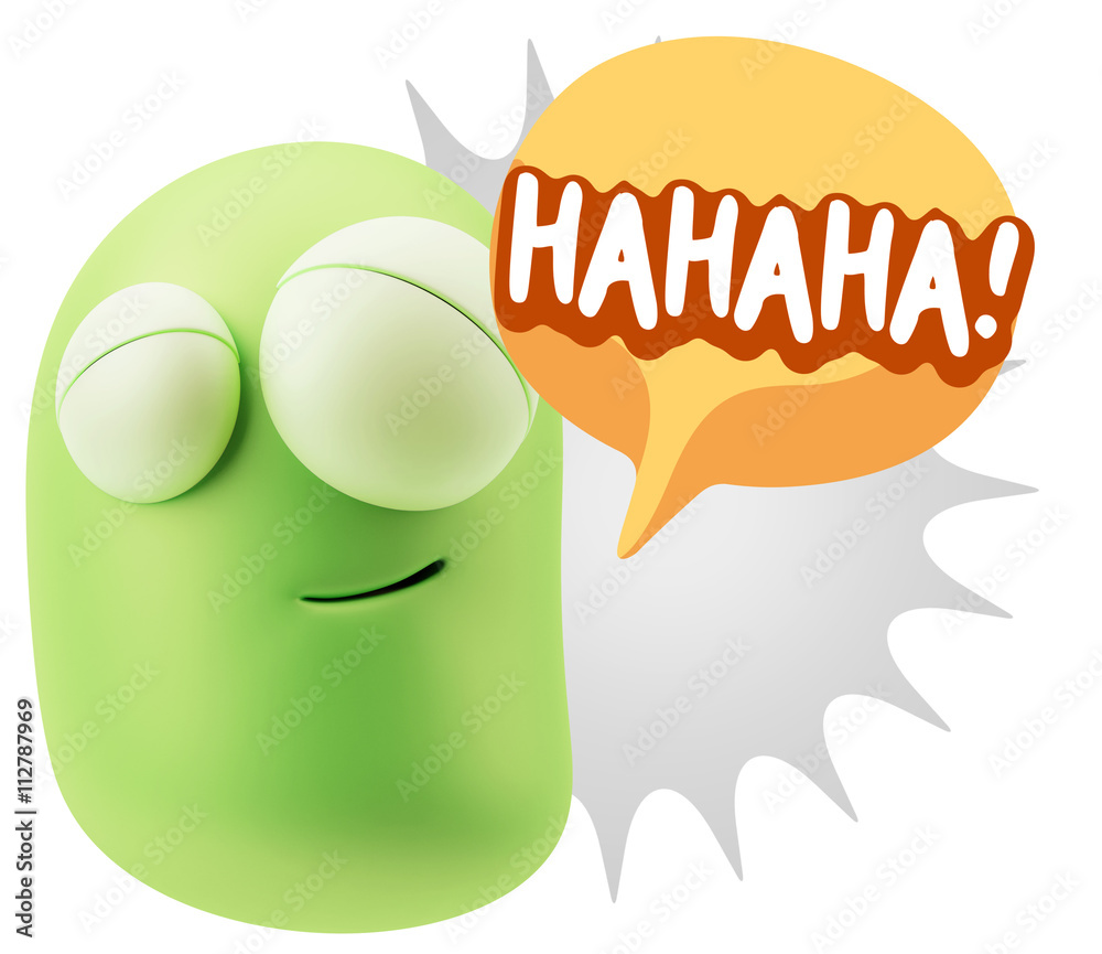 3d Illustration Laughing Character Emoji Expression saying Hahah 3d Illustration Laughing Character Emoji Expression saying Hahah