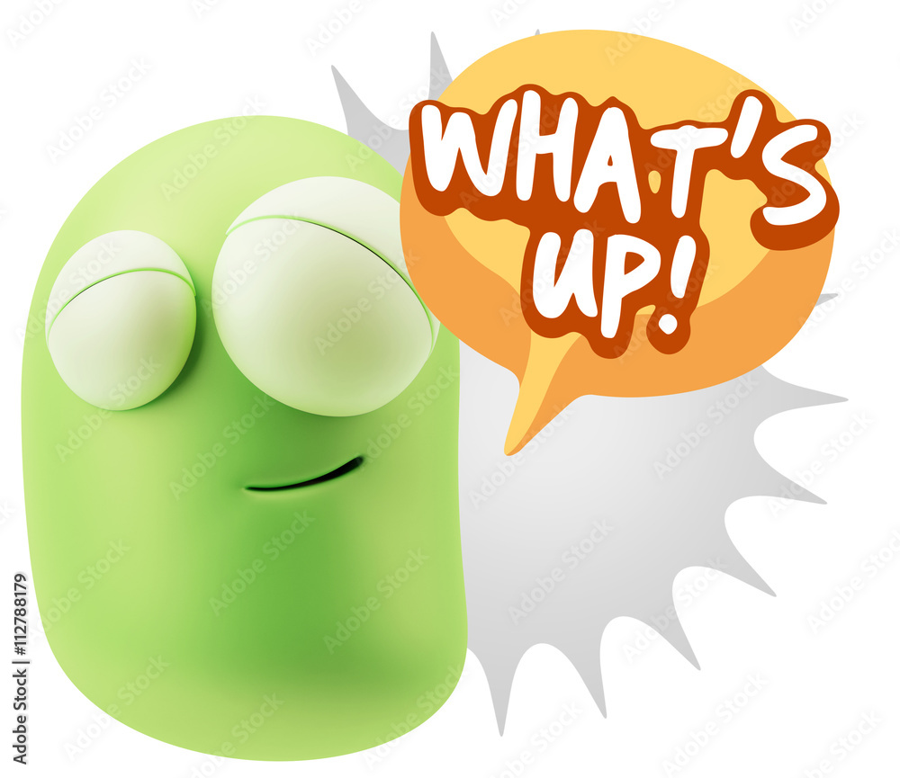 3d Rendering Smile Character Emoticon Expression saying What'S U 3d Rendering Smile Character Emoticon Expression saying What'S U