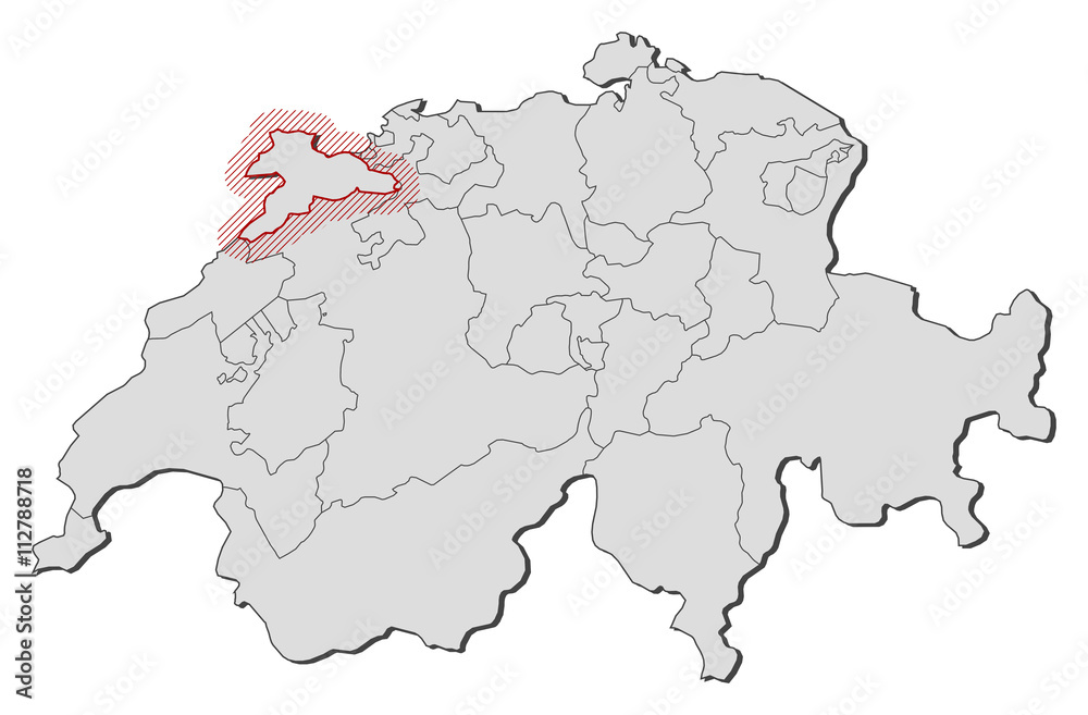 Map - Swizerland, Jura