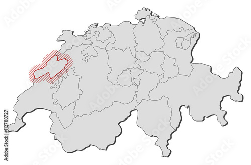 Map - Swizerland, Neuchâtel