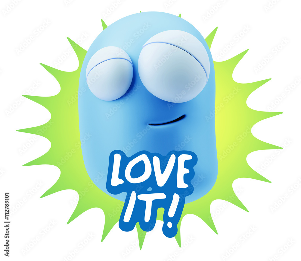 3d Rendering Smile Character Emoticon Expression saying I Love I 3d Rendering Smile Character Emoticon Expression saying I Love I
