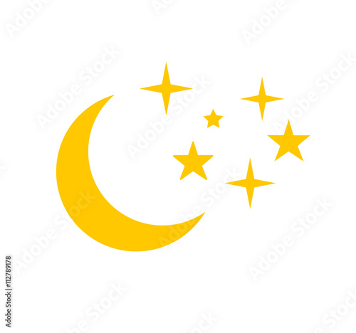 Moon and stars at icon