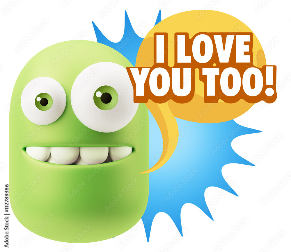 3d Illustration Laughing Character Emoji Expression saying I Lov 3d Illustration Laughing Character Emoji Expression saying I Lov
