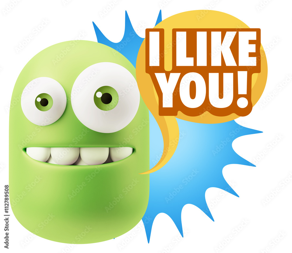 3d Illustration Laughing Character Emoji Expression saying I Lik 3d Illustration Laughing Character Emoji Expression saying I Lik