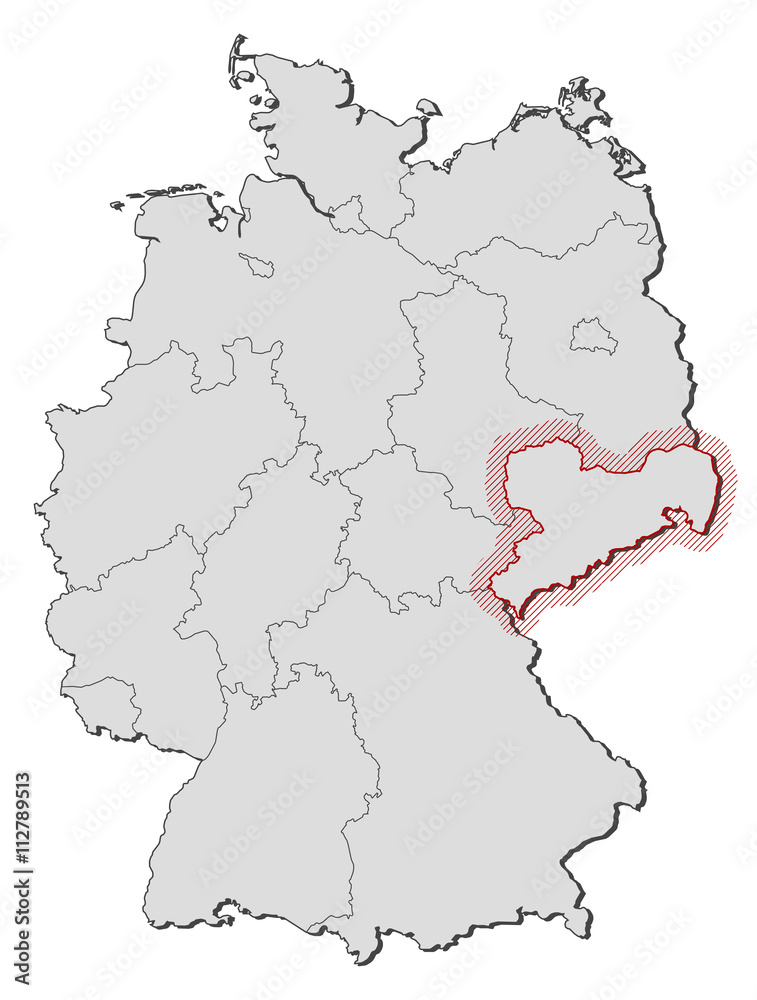 Map - Germany, Saxony